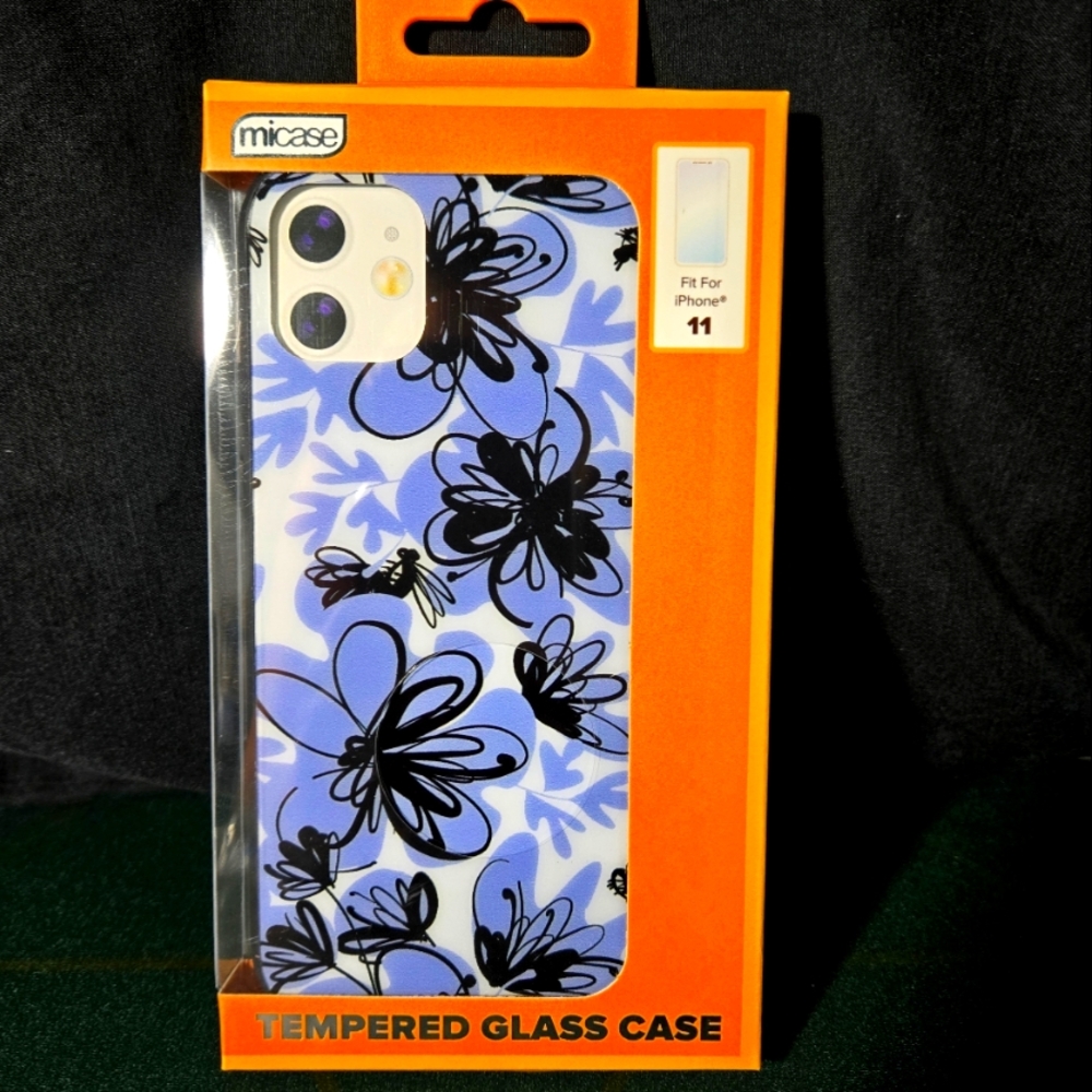 Floral Iphone 11 Glass Tempered Case